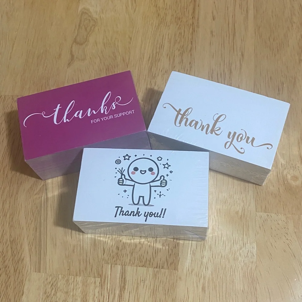 Pack of 3 (Total 300 Cards)--Thank You Cards (100ea/pk) Size 3.5